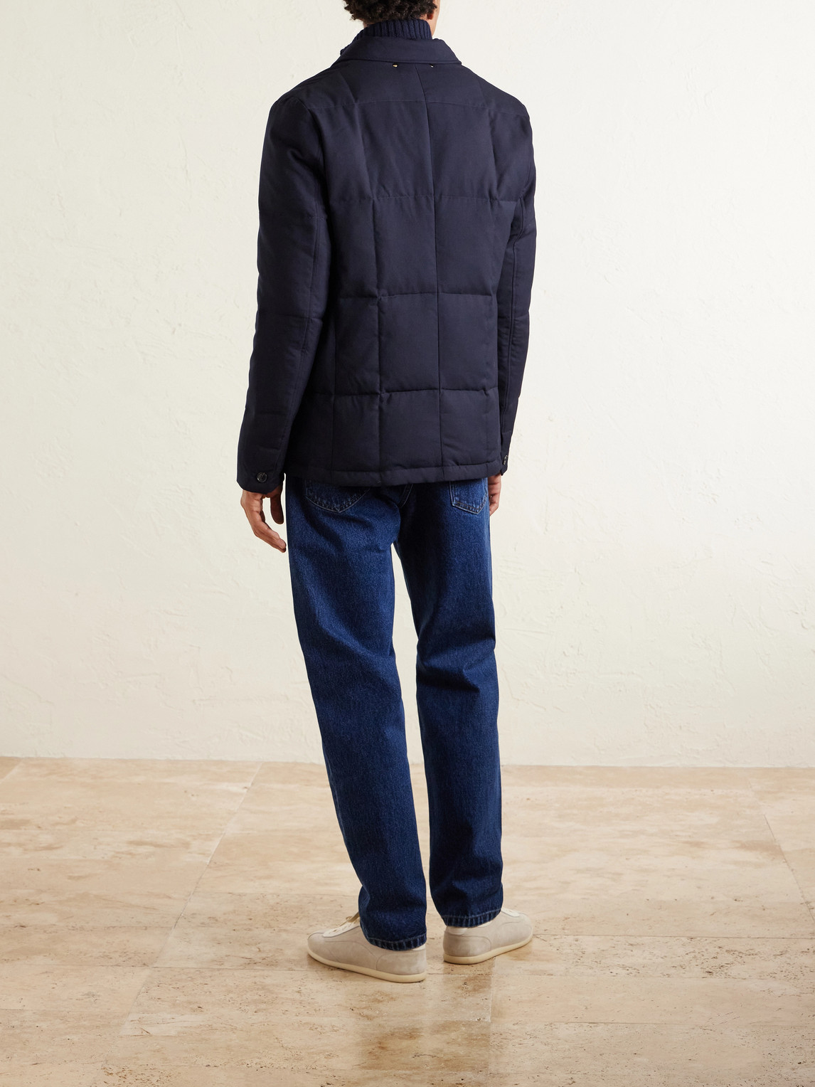  Paul Smith - Quilted Wool-twill Down Blazer - Men - Blue - M 