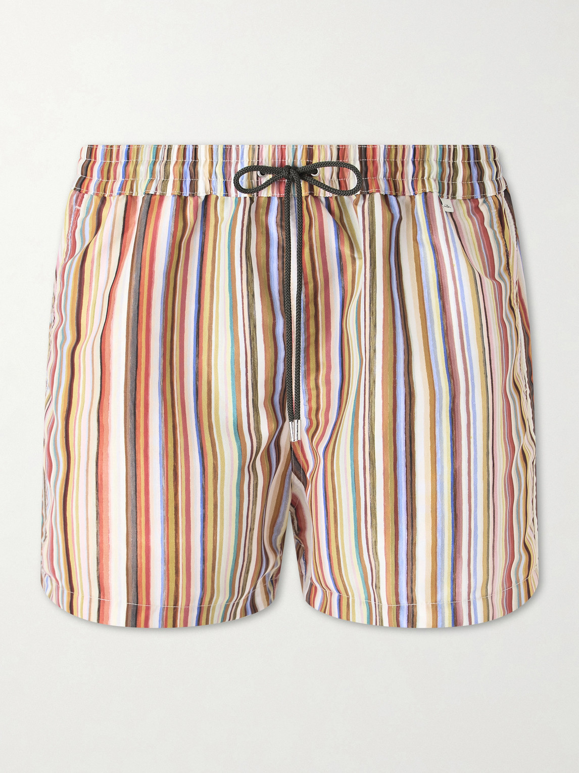 Paul Smith Straight-leg Mid-length Striped Recycled Swim Shorts In Multi