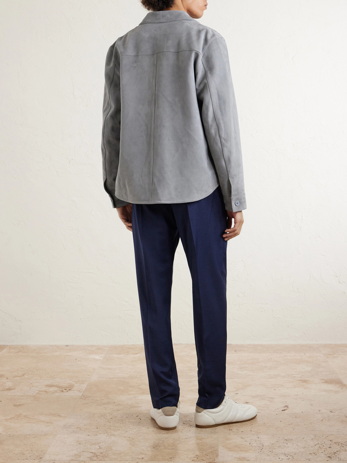  Paul Smith - Tapered Pleated Checked Wool Trousers - Men - Blue - Uk/us 30 