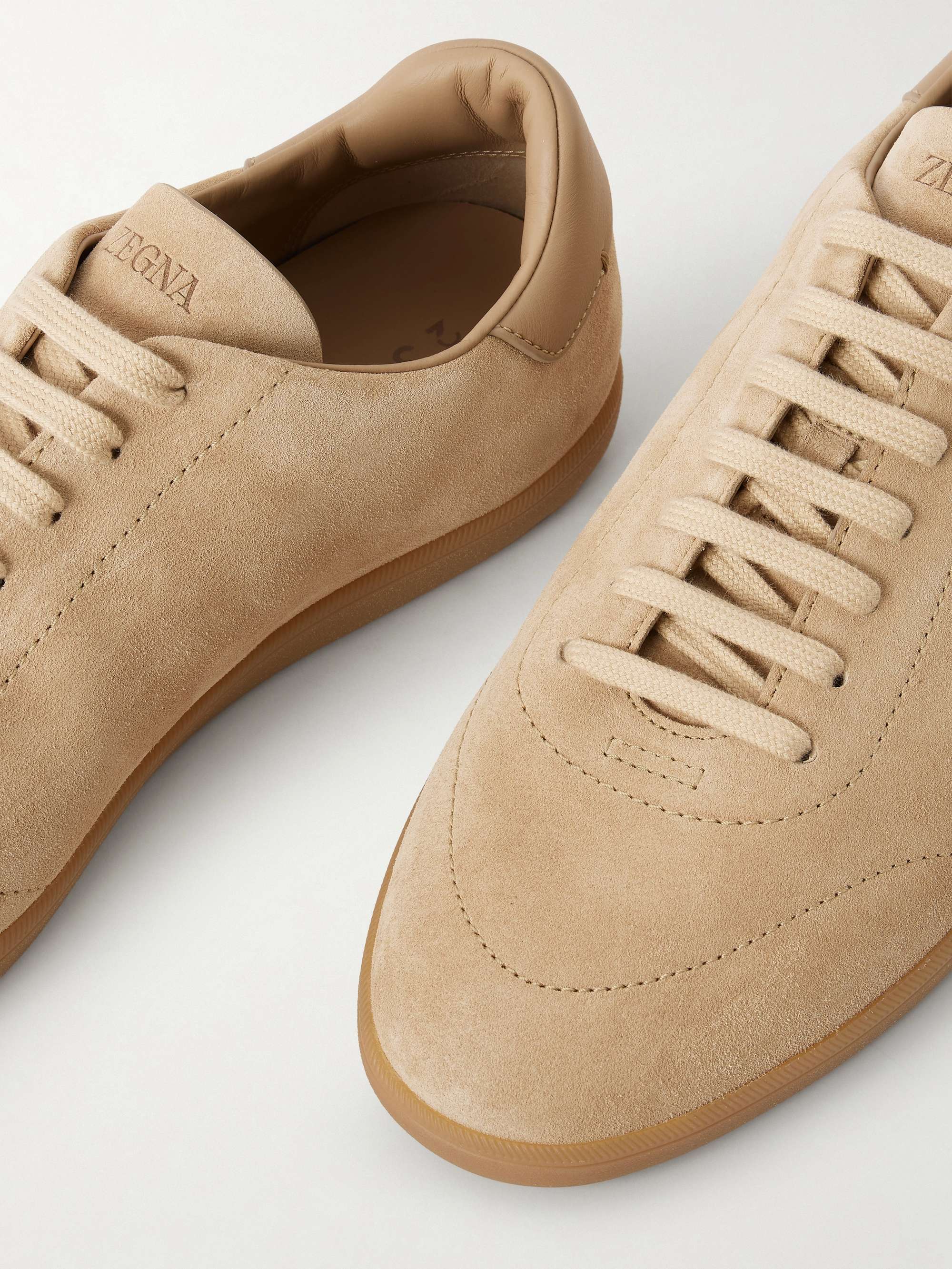 ZEGNA 232 Leather-Trimmed Suede Sneakers for Men | MR PORTER