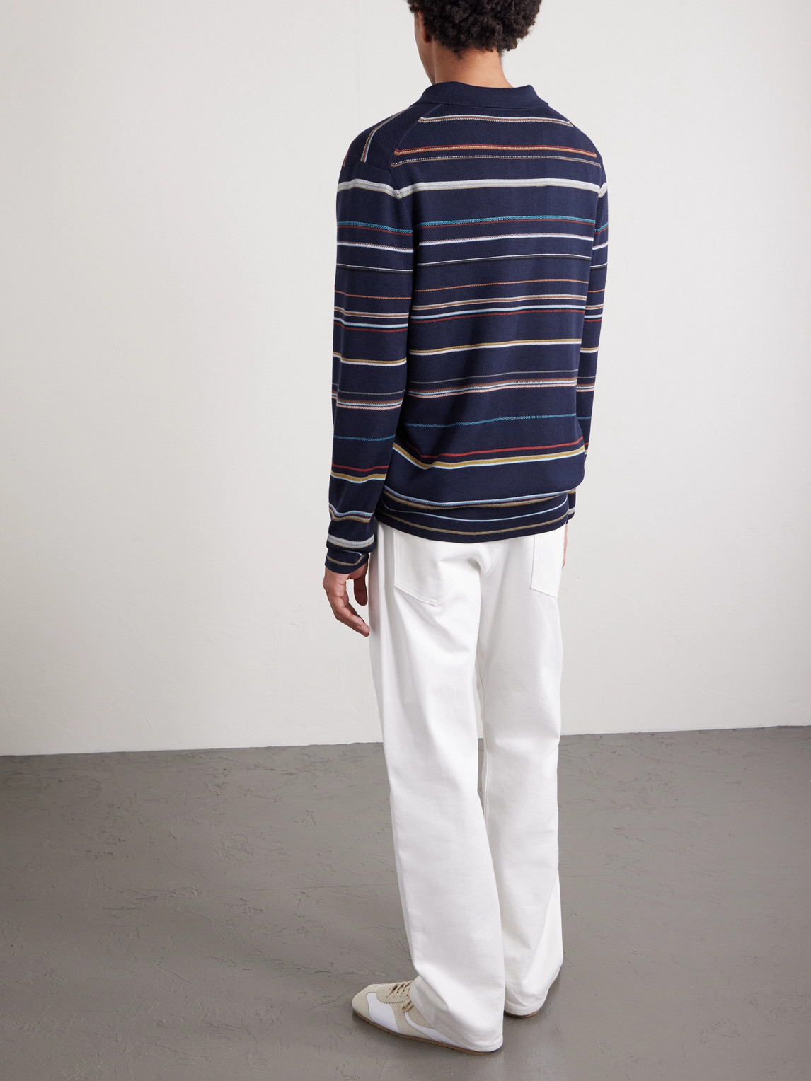  Paul Smith - Striped Merino Wool Polo Sweater - Men - Blue - S 