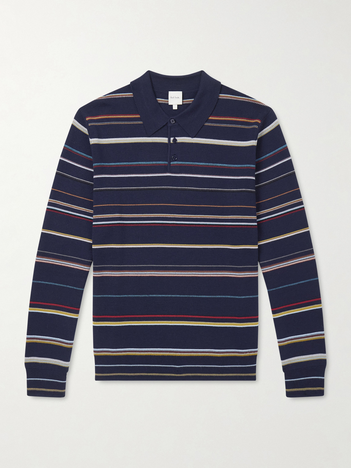 Paul Smith triped Merino Wool Polo weater - Men