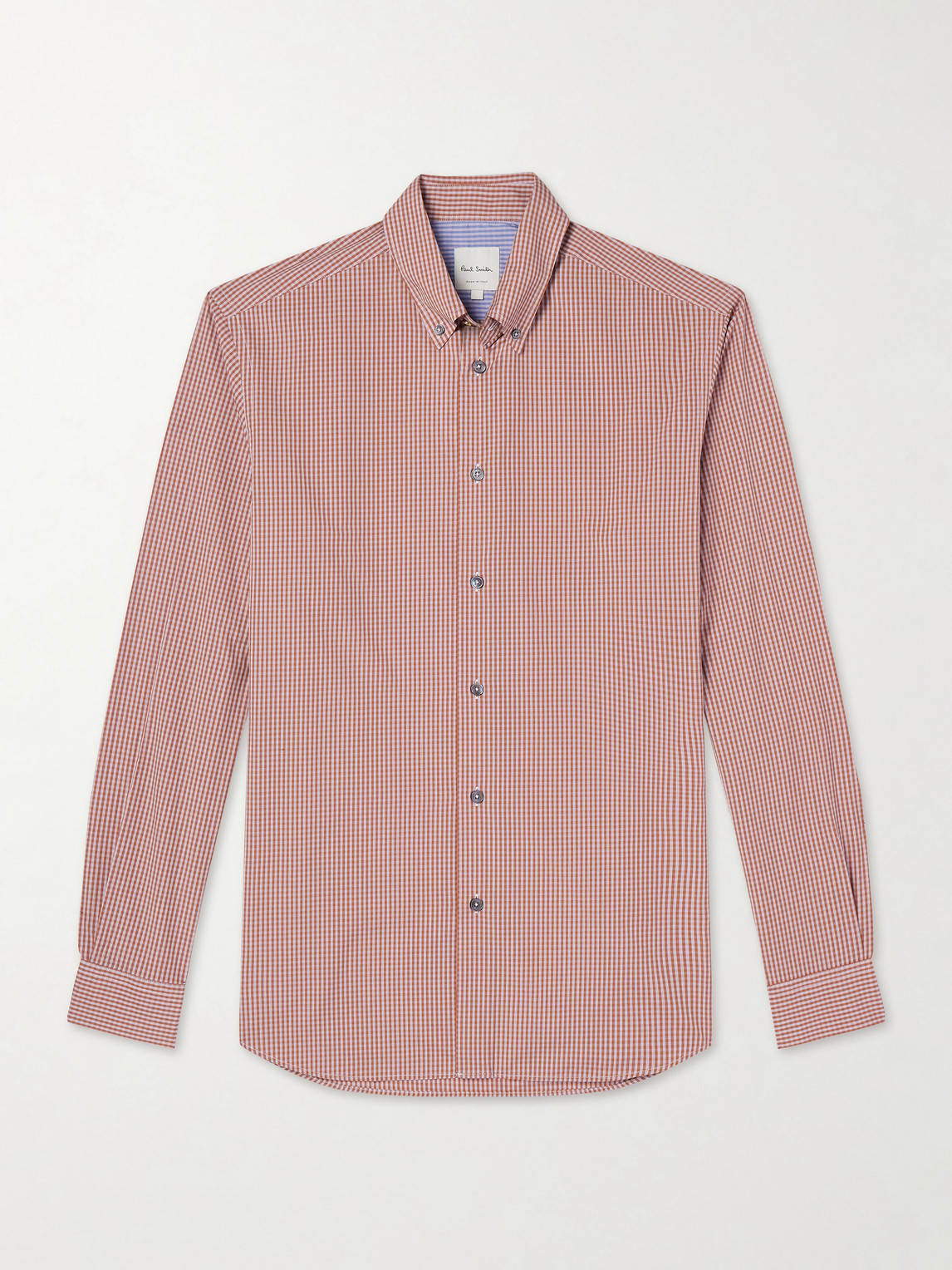 Paul Smith Button-Down Collar Checked Cotton-Poplin Shirten