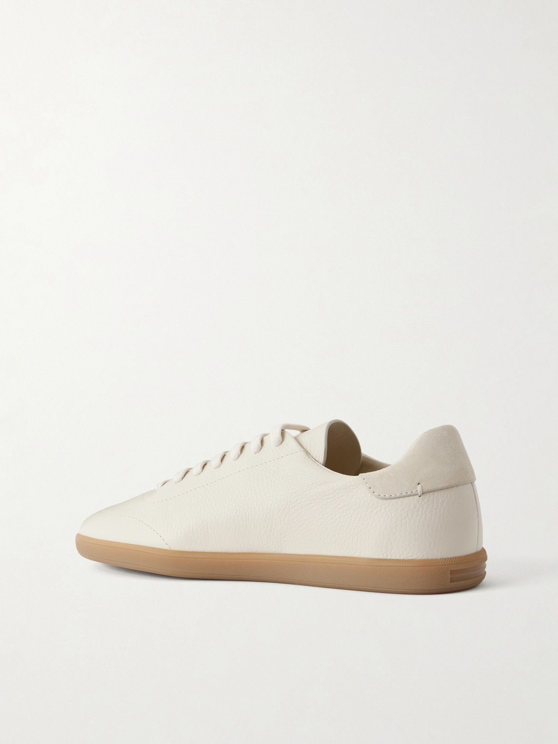 Zegna 232 Low Top Suede Sneakers Rubber Sole In White