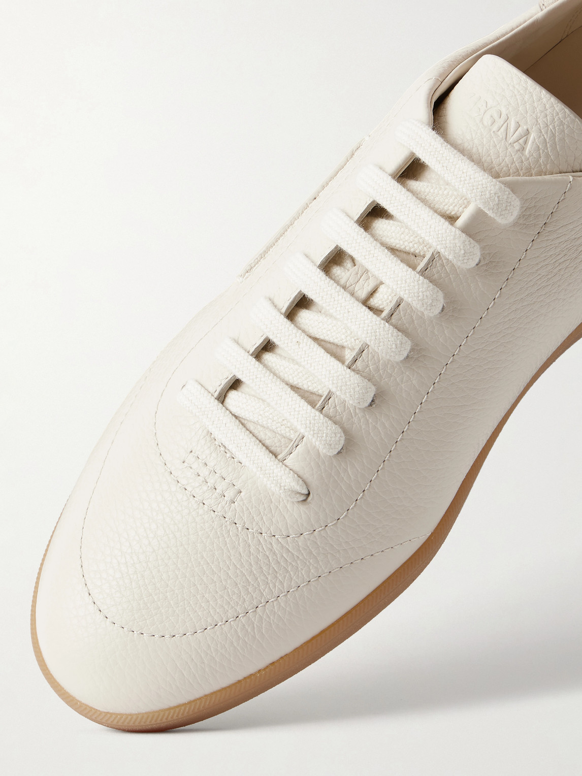 Zegna 232 Low Top Suede Sneakers Rubber Sole In White
