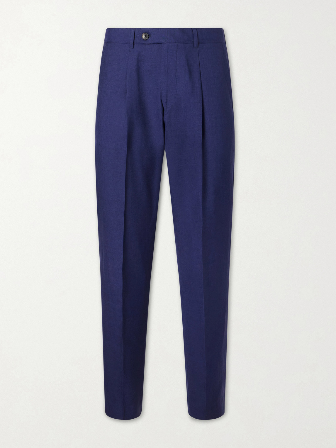 Paul Smith Tapered Pleated Wool and Linen-Blend Trousers UK/US 32