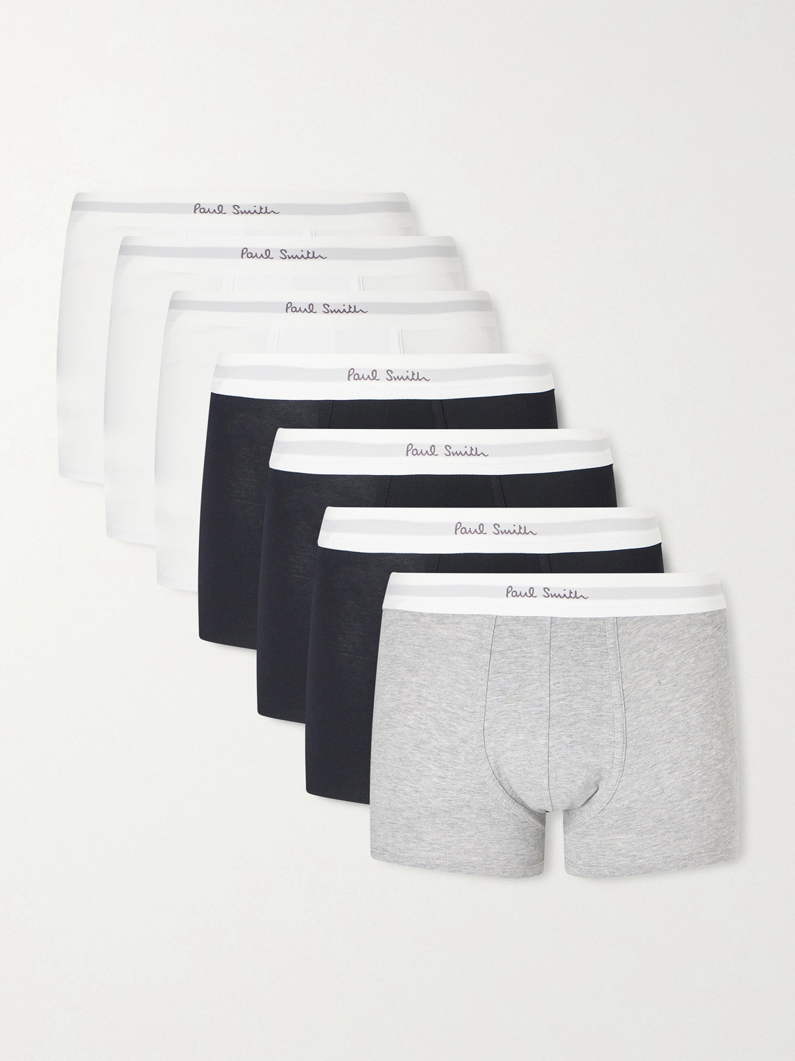 Paul Smith Set Of Seven Organic Cotton-blend Jersey Boxer Briefs In Multi