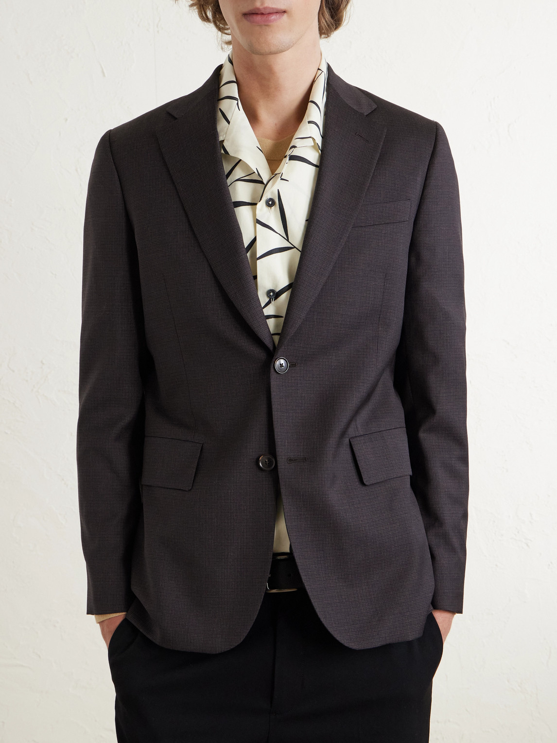  Paul Smith - Brierley Slim-fit Houndstooth Wool Suit Jacket - Men - Brown - Uk/us 36 