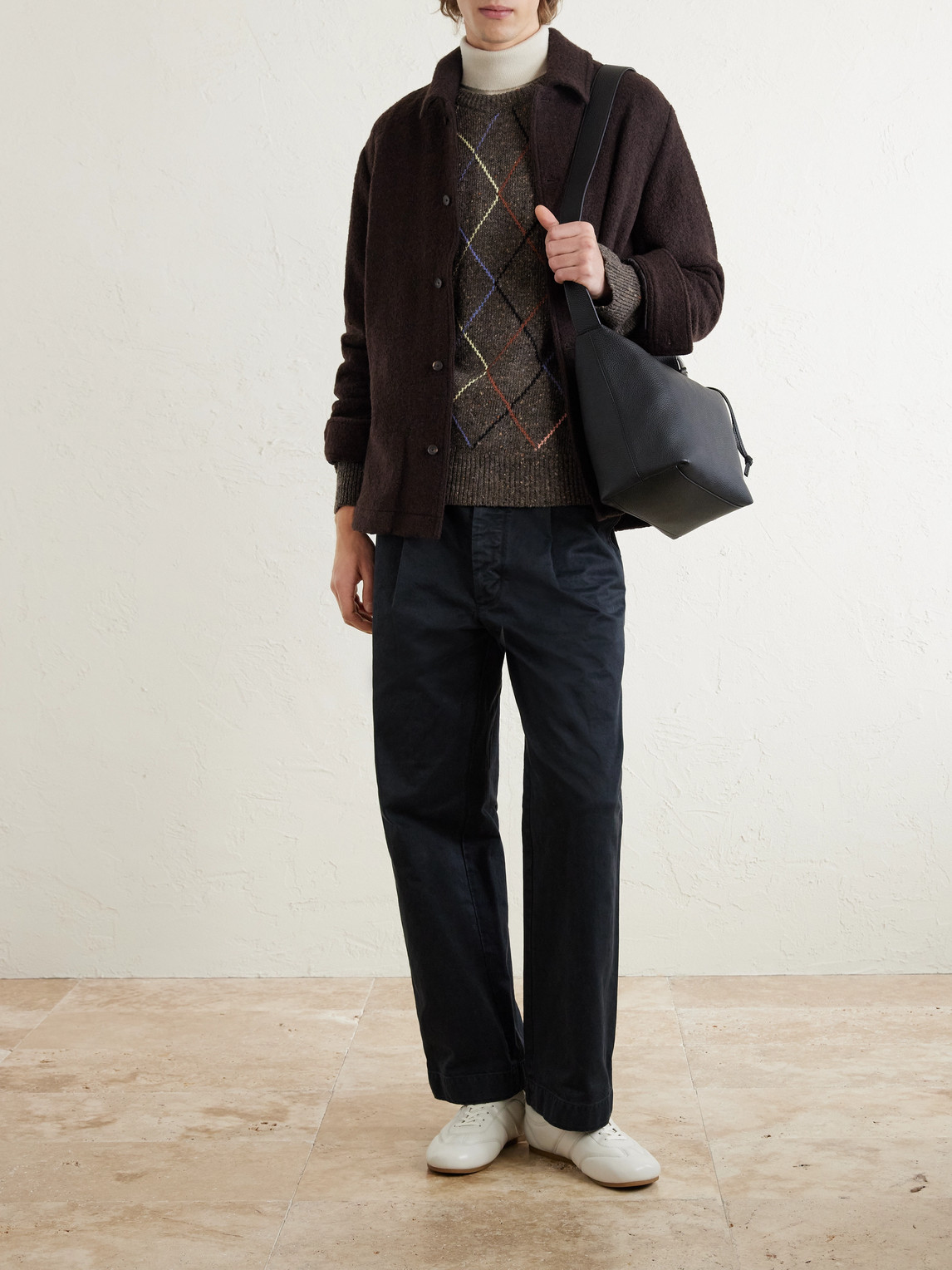 Paul Smith Argyle Wool And Cotton-blend Sweater In Animal Print