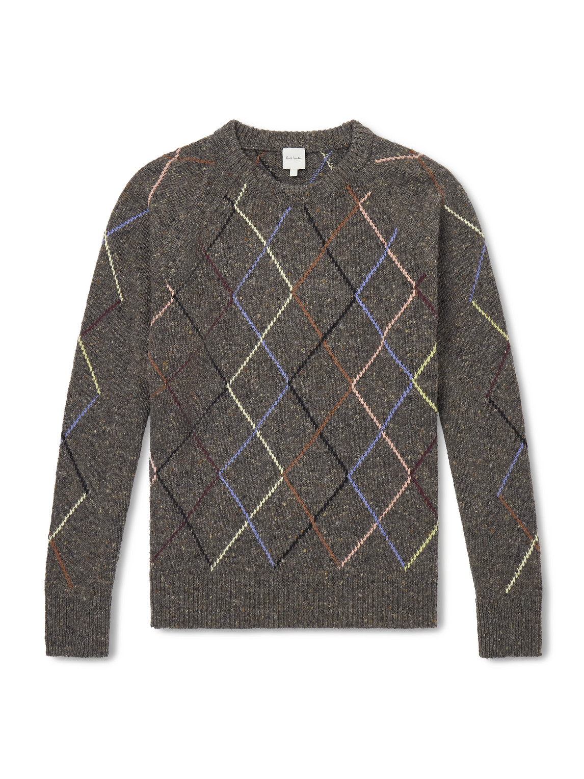 Paul Smith Argyle Wool And Cotton-blend Sweater In Animal Print