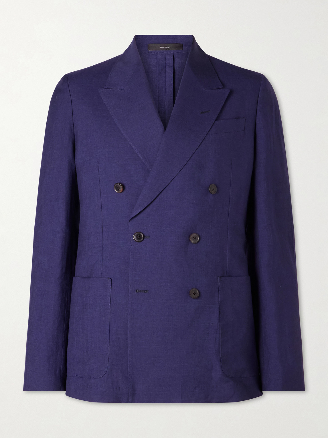 Paul Smith Double-Breasted Wool and Linen-Blend Blazer - Men
