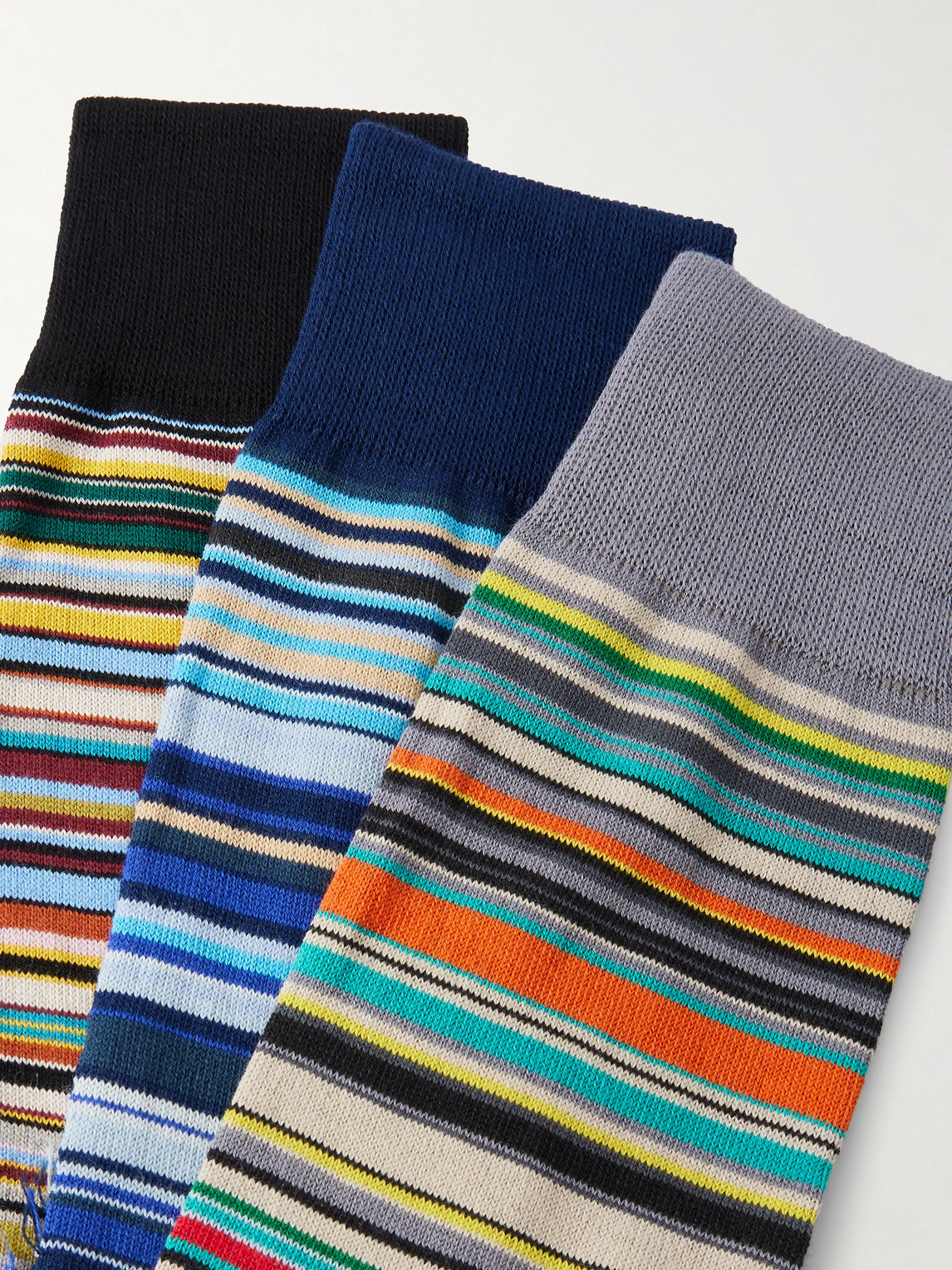 Six-Pack Striped Cotton-Blend Socks