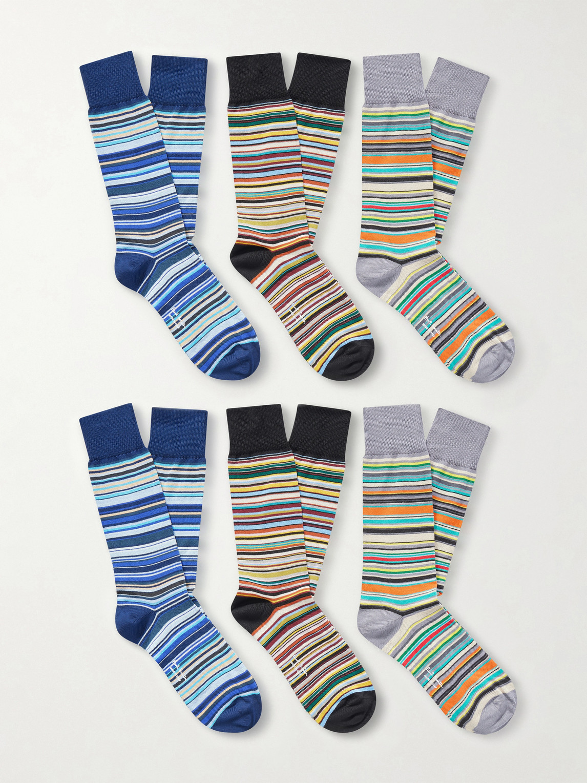 Paul Smith Six-Pack Striped Cotton-Blend Socks - Men