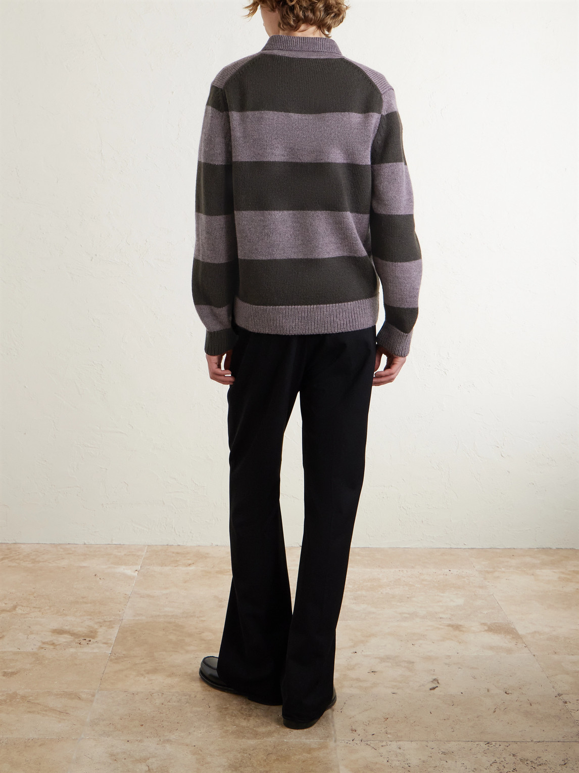  Paul Smith - Striped Wool Polo Sweater - Men - Purple - M 