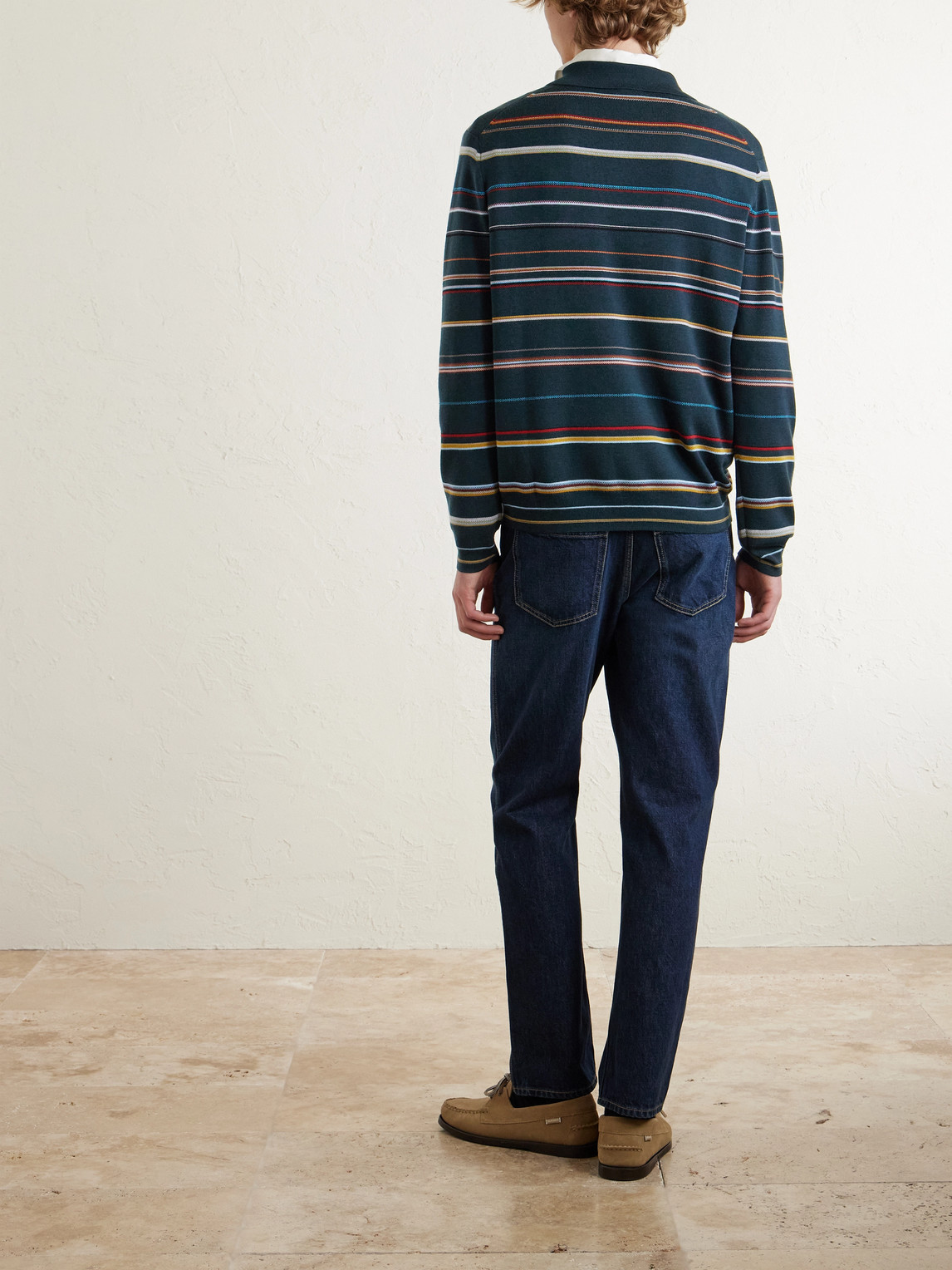  Paul Smith - Striped Merino Wool Polo Sweater - Men - Green - S 