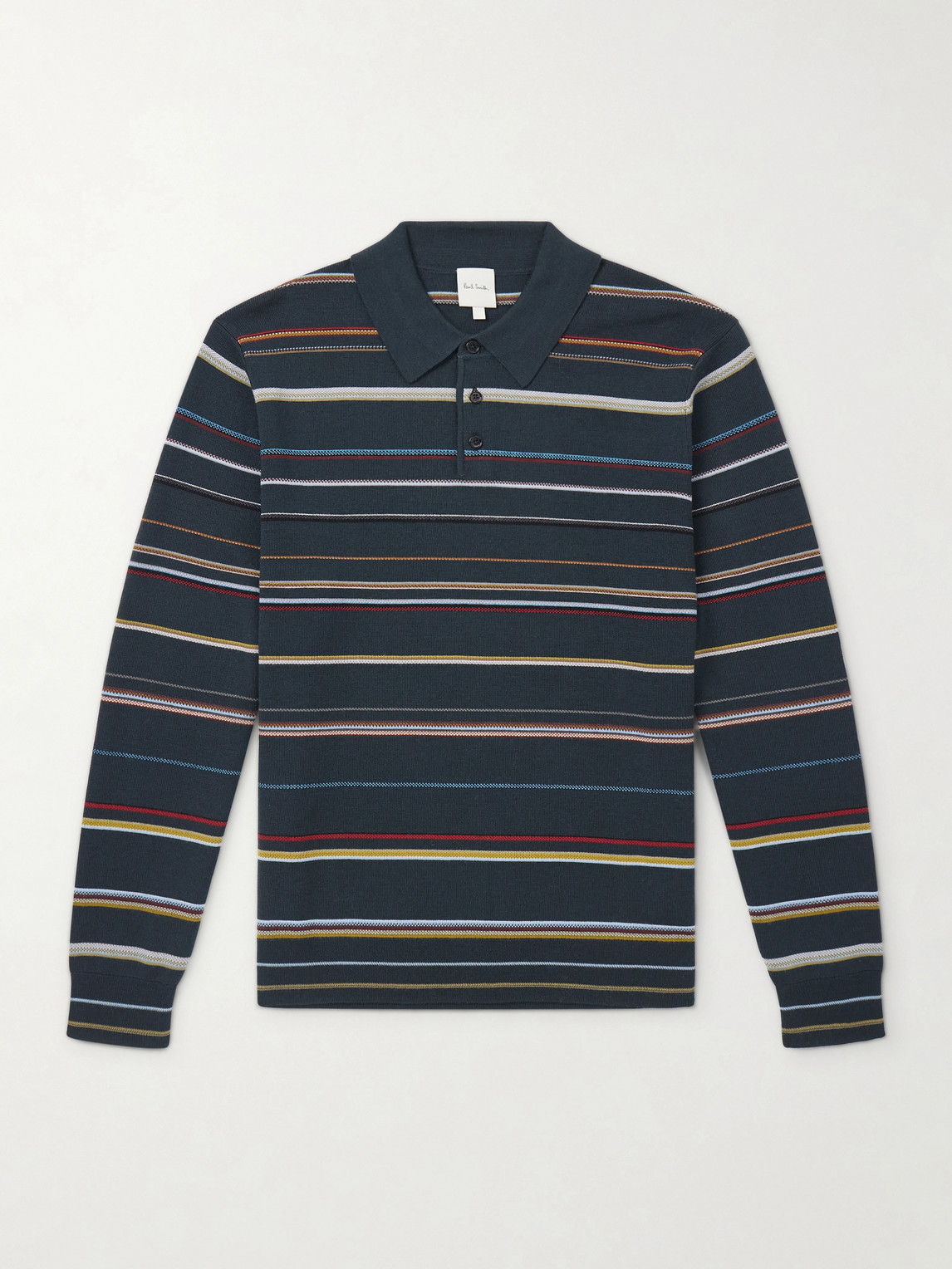 Paul Smith triped Merino Wool Polo weater - Men