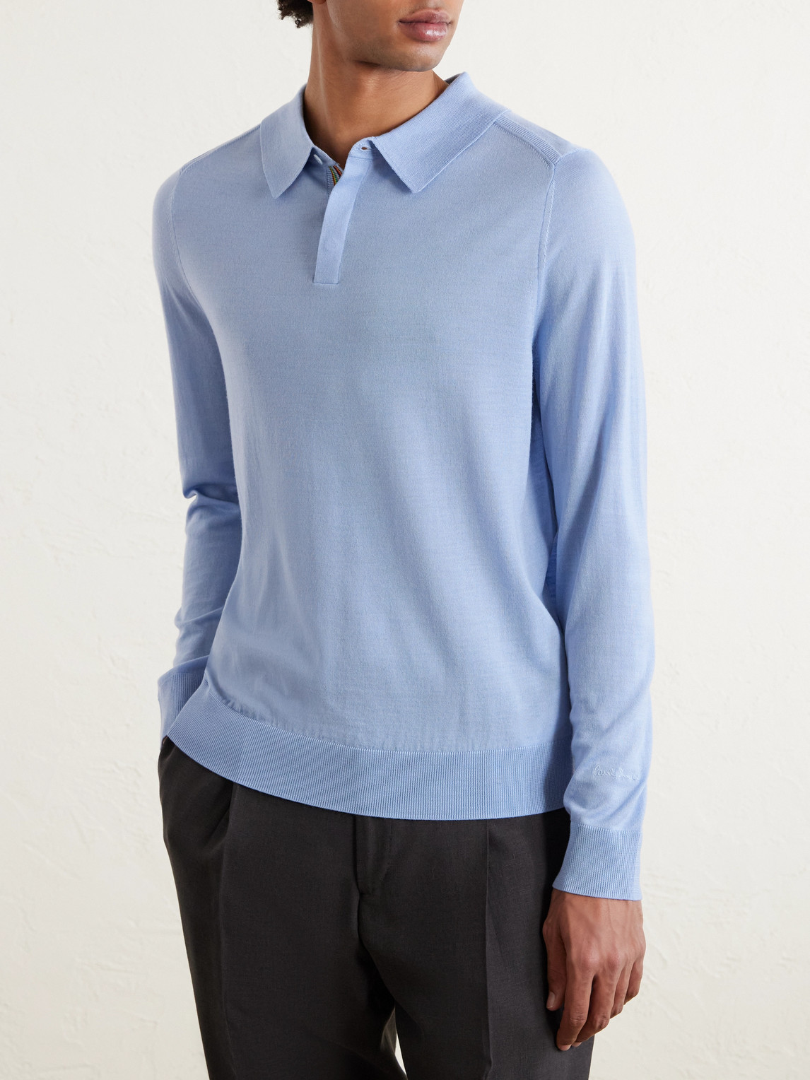  Paul Smith - Merino Wool Polo Shirt - Men - Blue - S 