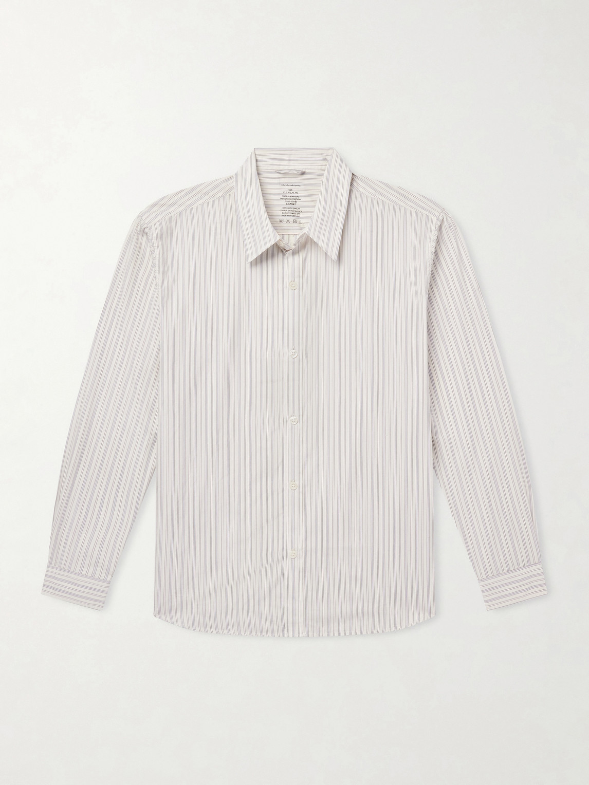 Mfpen Evening Striped Cotton-poplin Shirt In Neutral