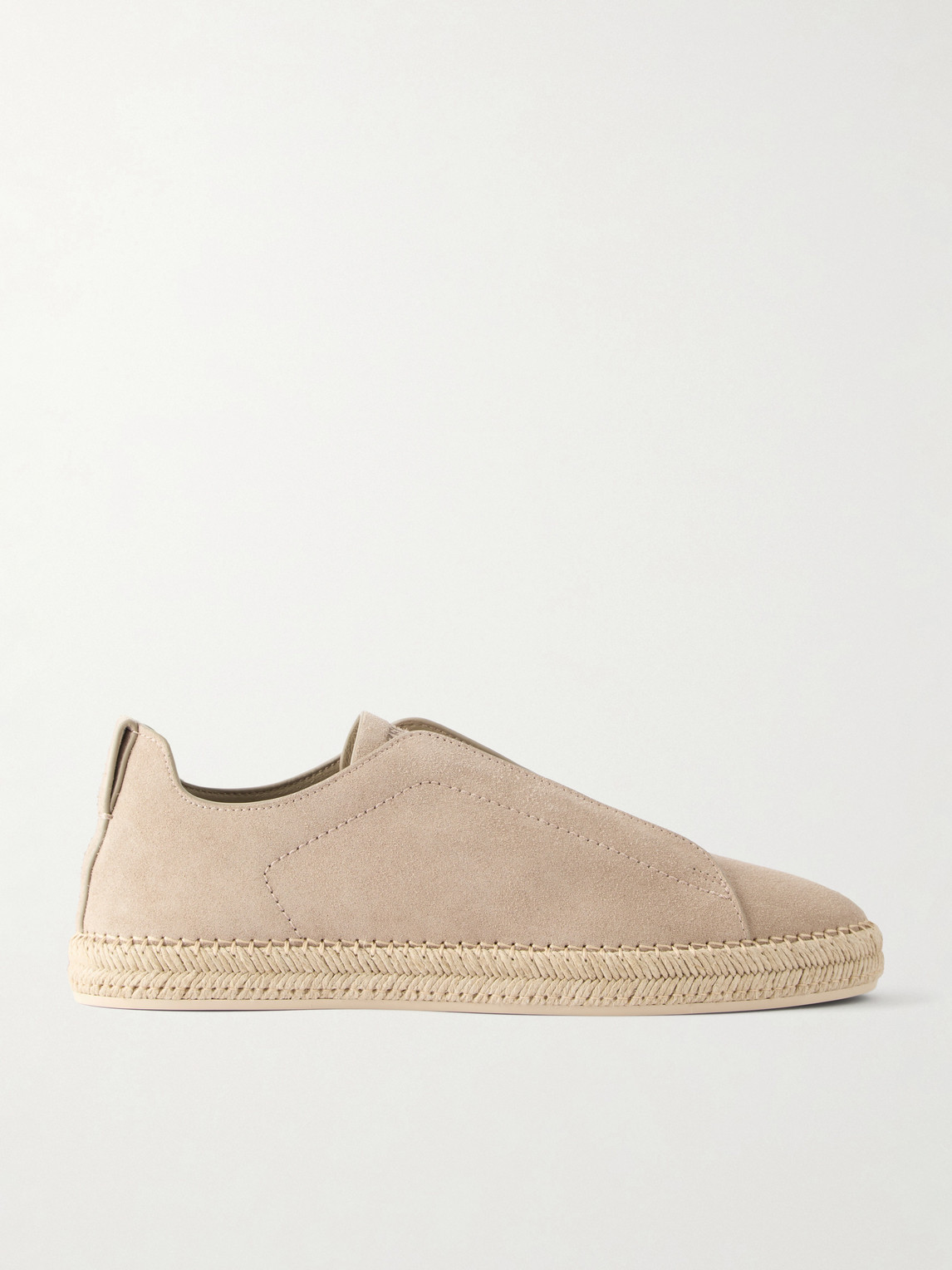 Zegna Triple Stitch™ Leather-Trimmed Suede Slip-On Sneakers - Men
