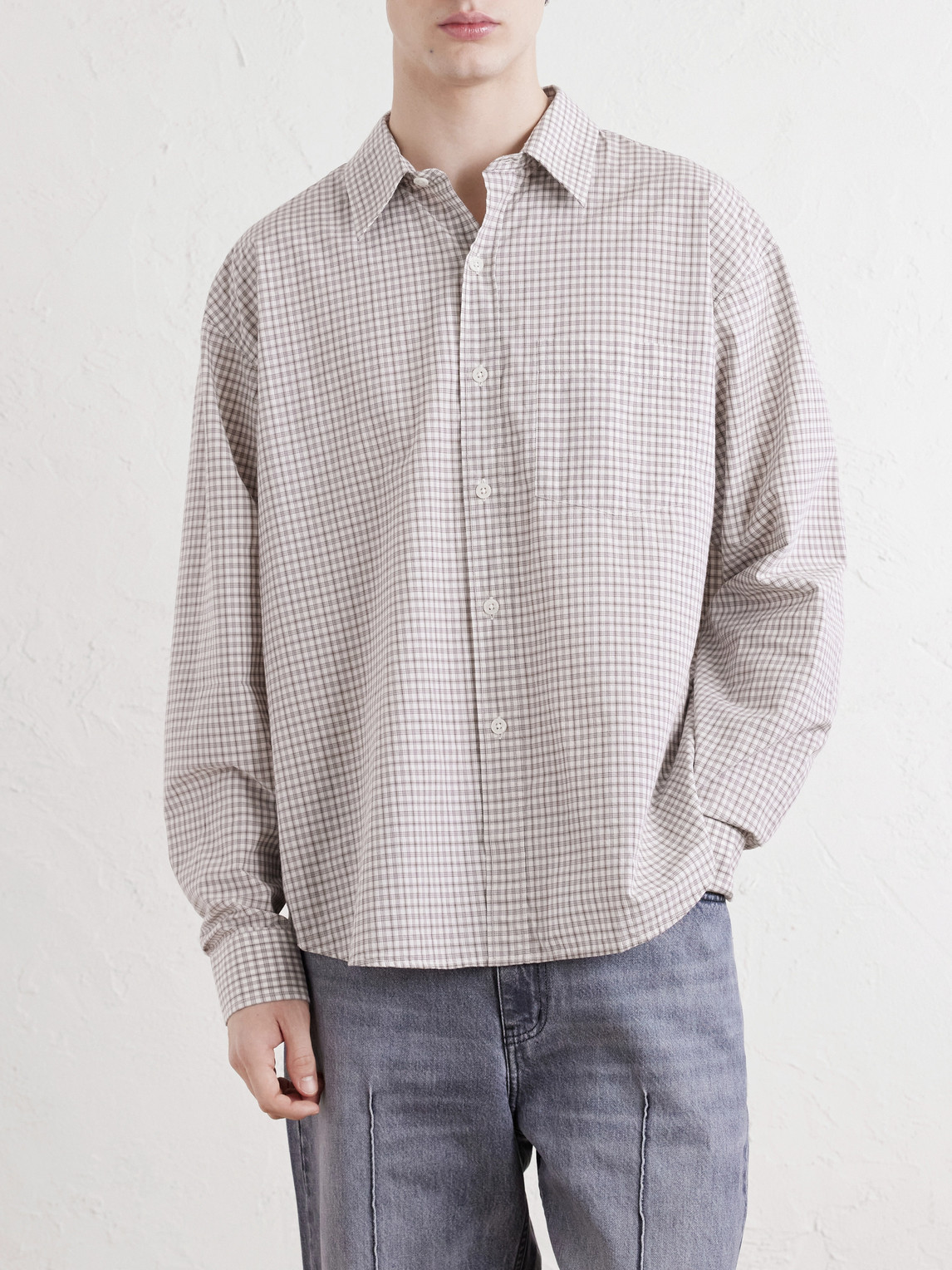  Mfpen - Executive Checked Cotton-poplin Shirt - Men - Brown - S 
