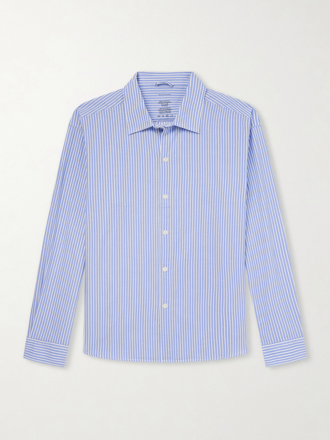 Mfpen Generous Striped Cotton Shirt In Blue