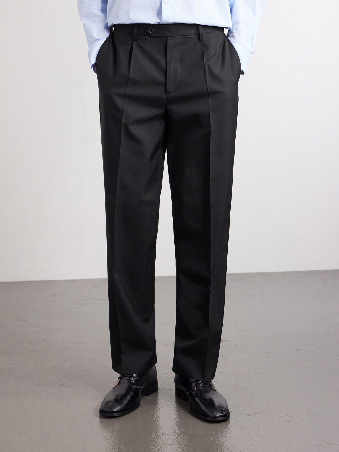  Mfpen - Formal Straight-leg Pleated Wool Suit Trousers - Men - Black - S 
