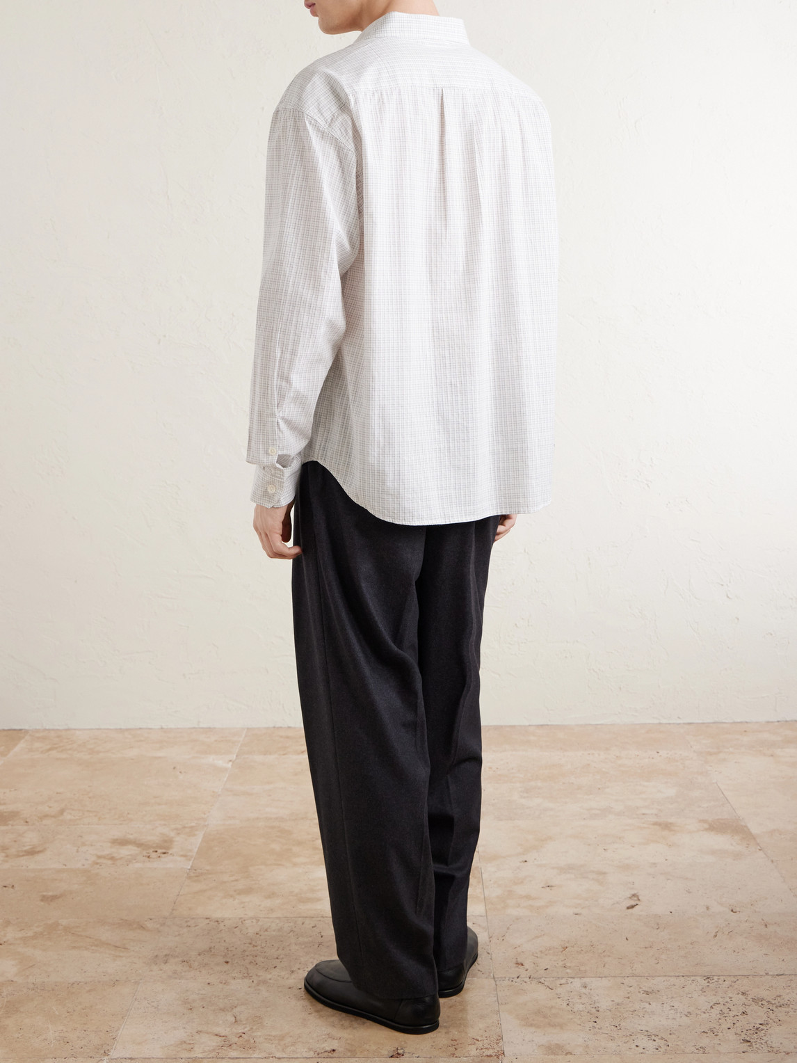  Mfpen - Generous Checked Cotton-poplin Shirt - Men - White - S 