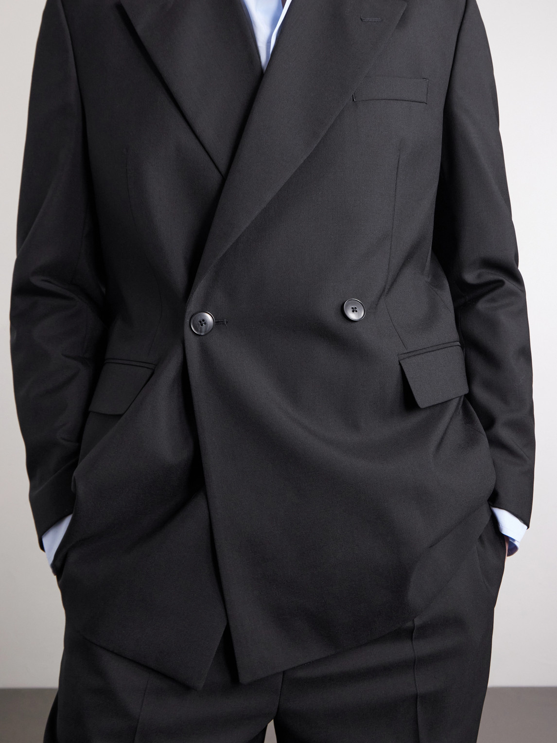 Mfpen Double Breasted Wool Jacket In Black
