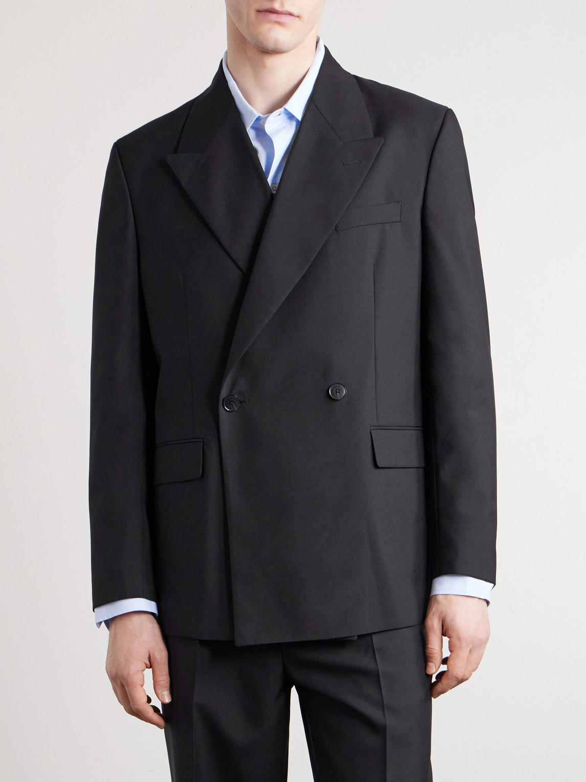Mfpen Double Breasted Wool Jacket In Black