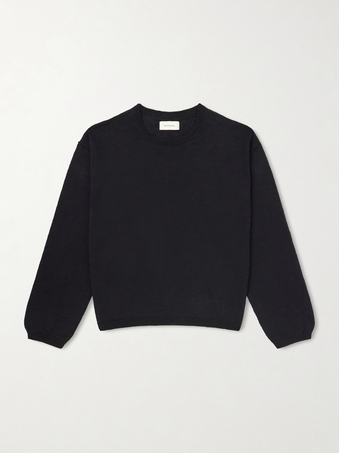 Mfpen Companion Cropped Cotton And Linen-blend Sweater In Black