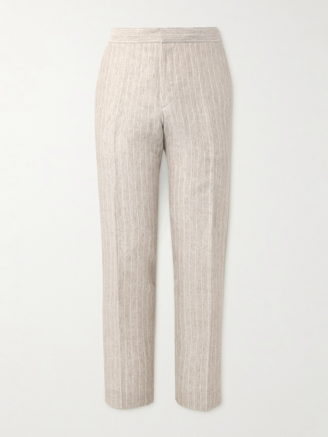 MR P. James Straight-Leg Striped Linen Suit Trousers - Men