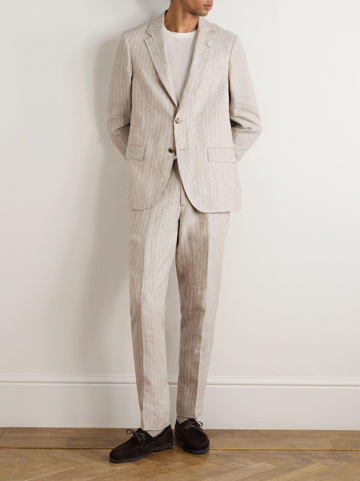 Mr P. - James Straight-Leg Striped Linen Suit Trousers