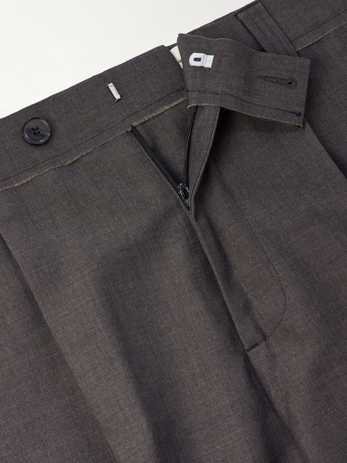 Straight-Leg Pleated Wool