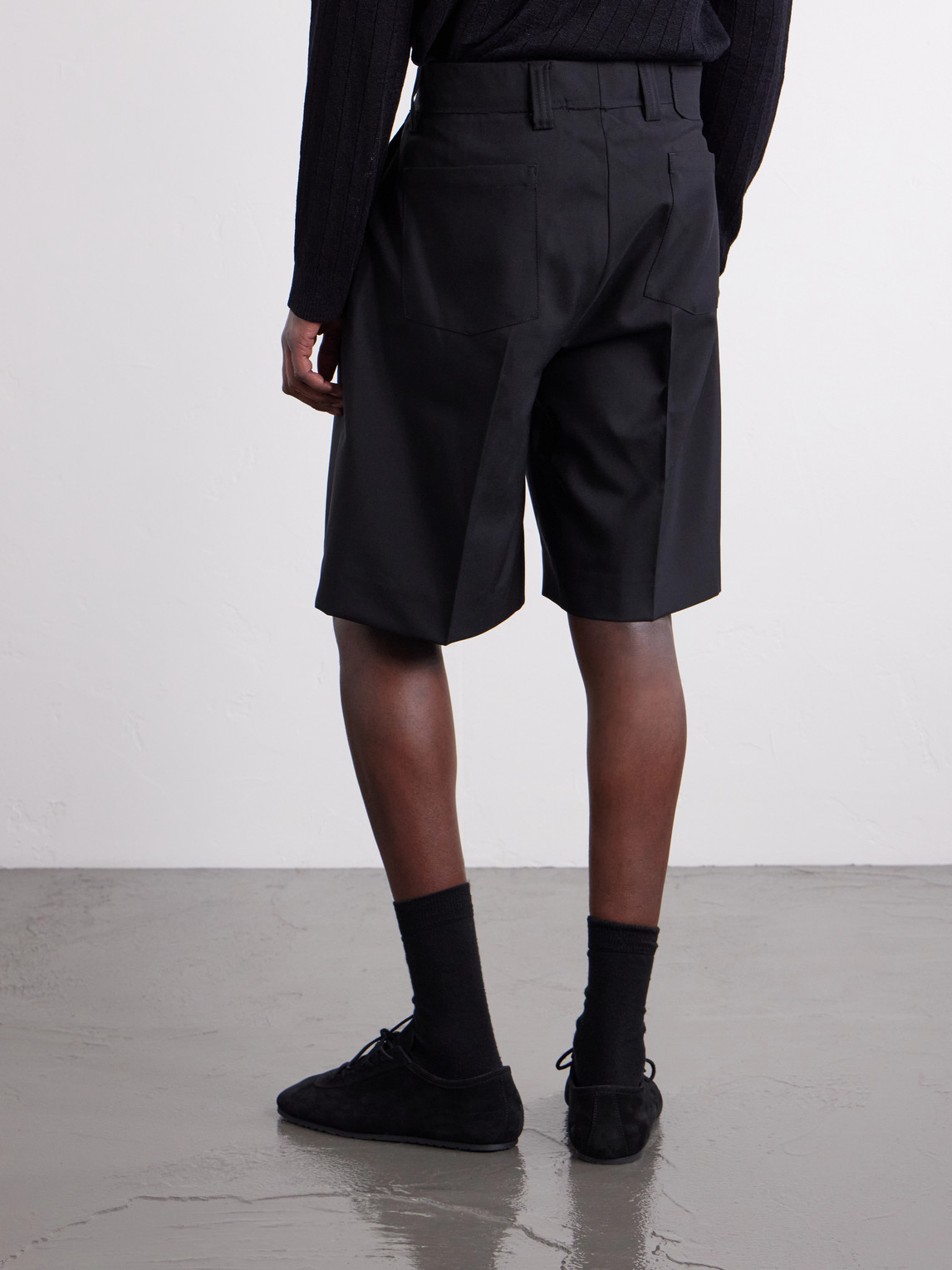  Mfpen - Wide-leg Wool Shorts - Men - Black - S 