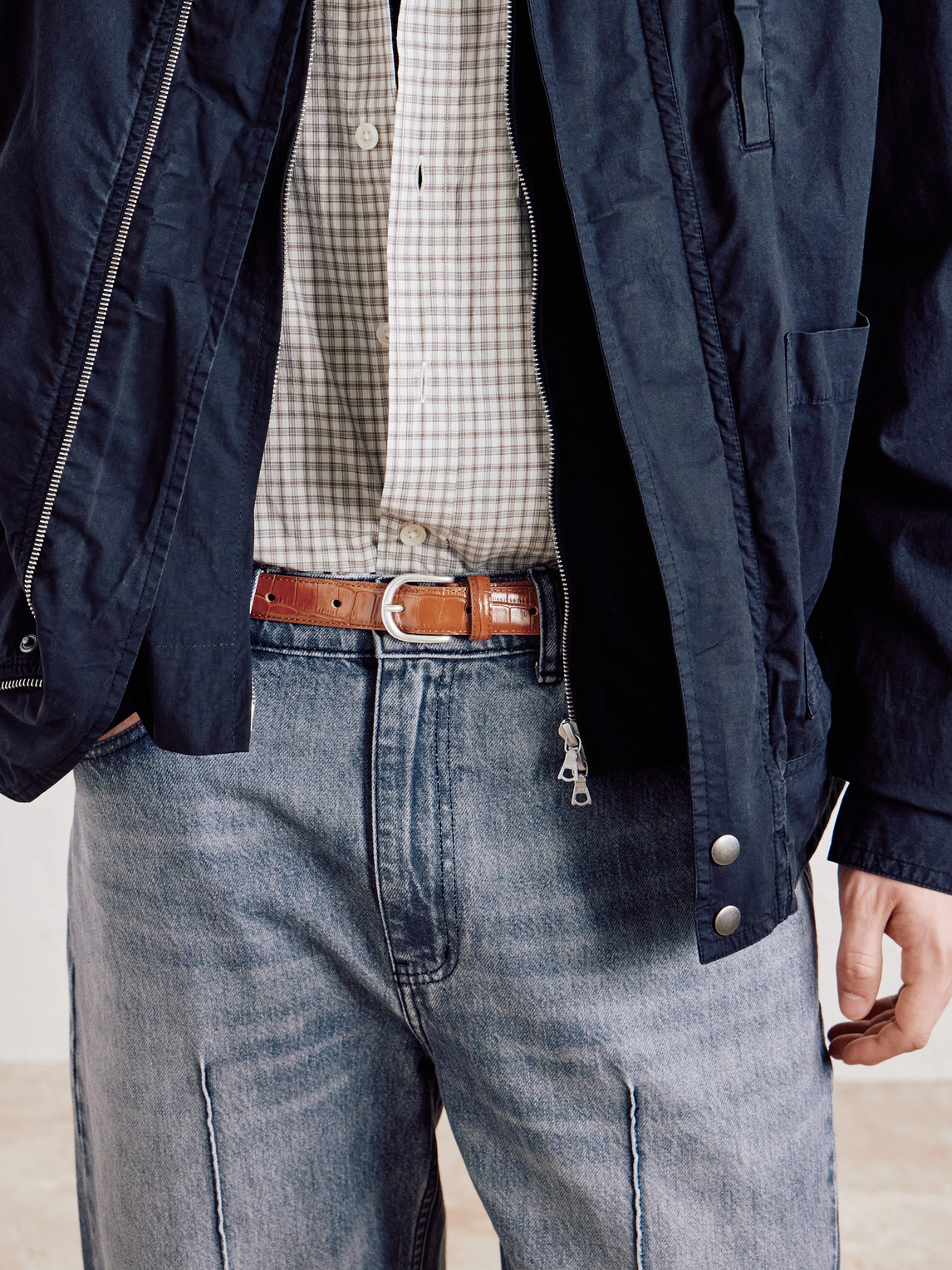  Mfpen - Occasion 2cm Croc-effect Leather Belt - Men - Brown 