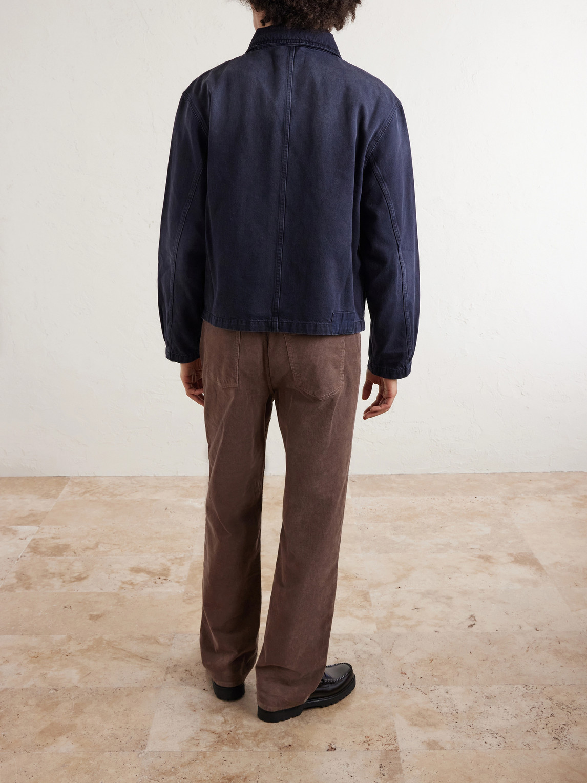  Mfpen - Union Cropped Garment-dyed Organic Denim Jacket - Men - Blue - S 
