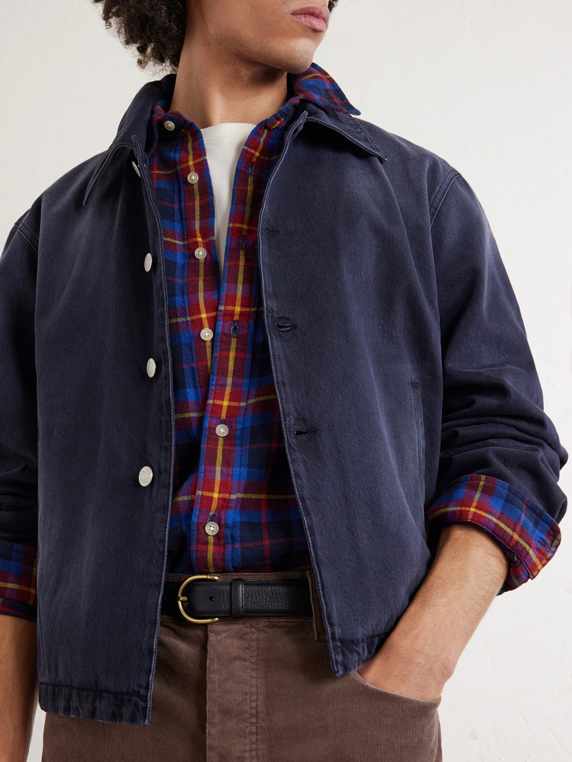 Union Cropped Garment-Dyed Organic Denim Jacket
