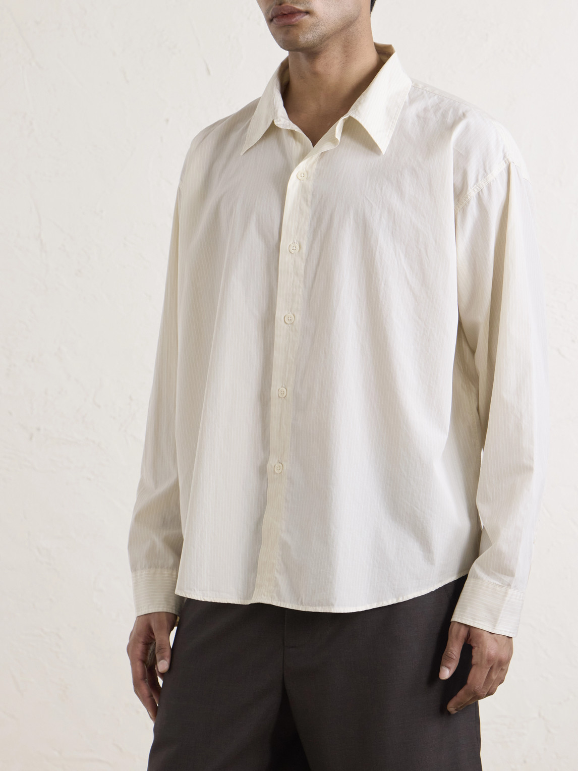  Mfpen - Exact Striped Cotton Shirt - Men - Neutrals - S 