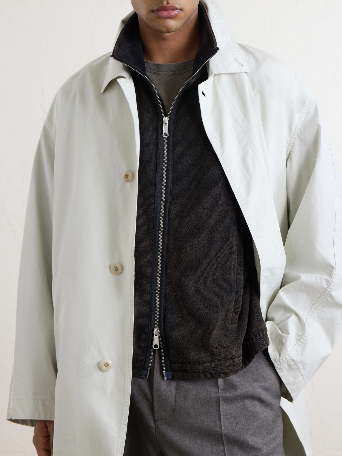 Covet Cotton-Jersey Zip-Up Sweatshirt