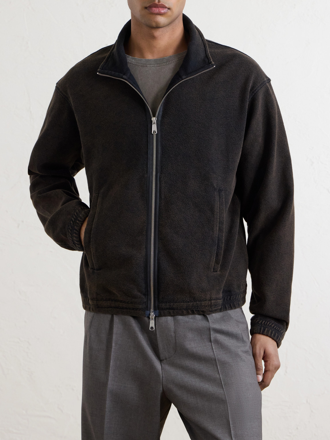 Covet Cotton-Jersey Zip-Up Sweatshirt