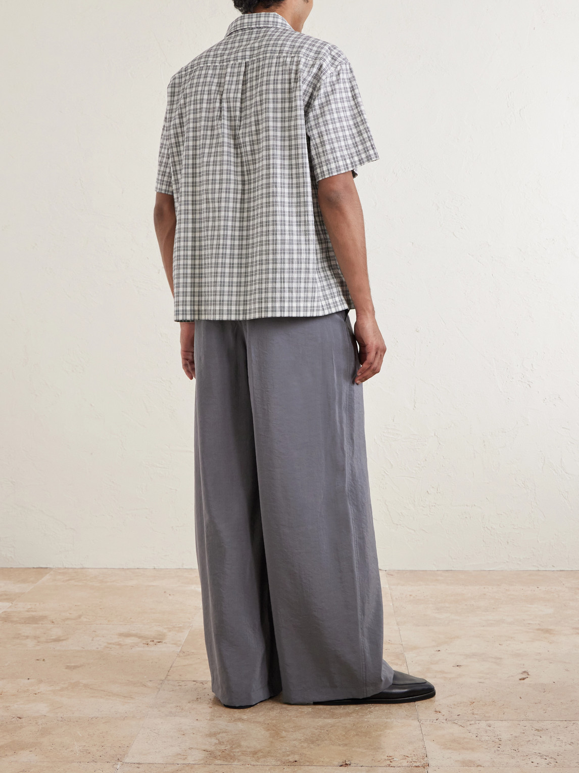  Mfpen - Holiday Checked Textured Cotton-blend Shirt - Men - Neutrals - S 