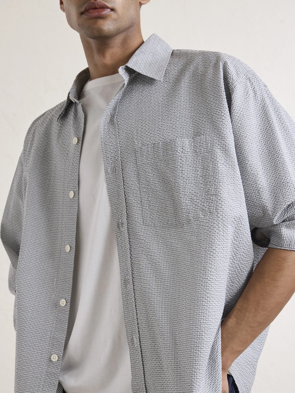 Executive Checked Cotton-Seersucker Shirt