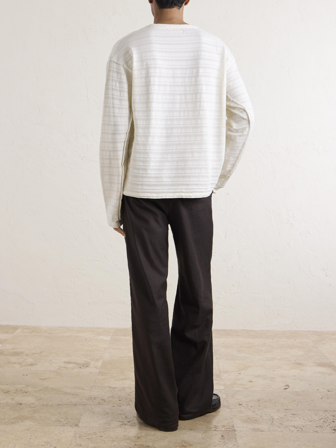  Mfpen - Striped Organic Cotton Sweater - Men - Neutrals - S 