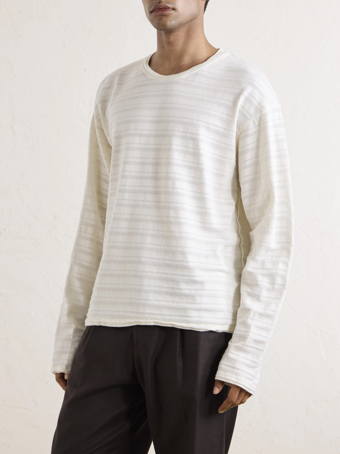  Mfpen - Striped Organic Cotton Sweater - Men - Neutrals - S 
