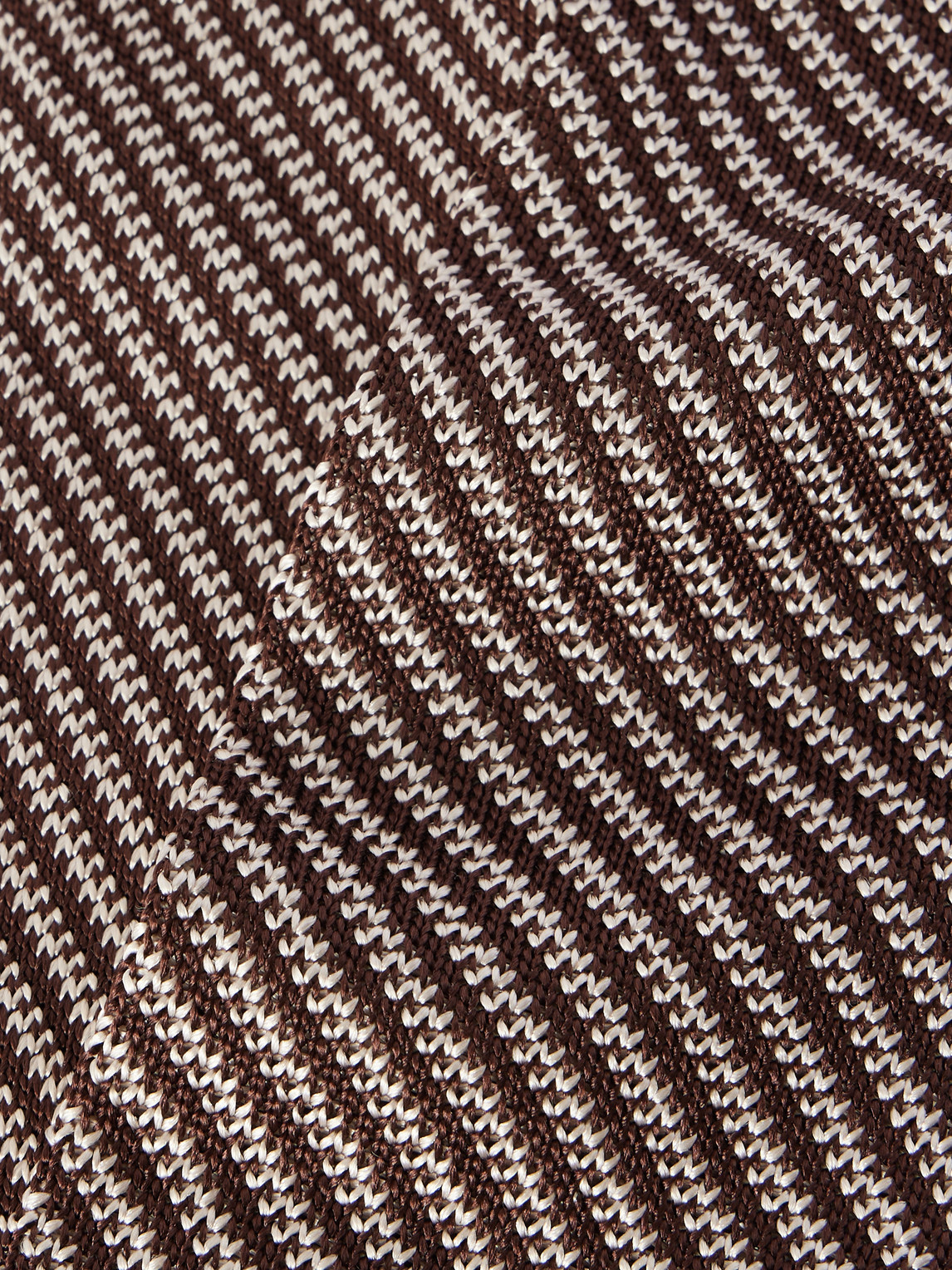  Mfpen - 6cm Striped Knitted Silk Tie - Men - Brown 