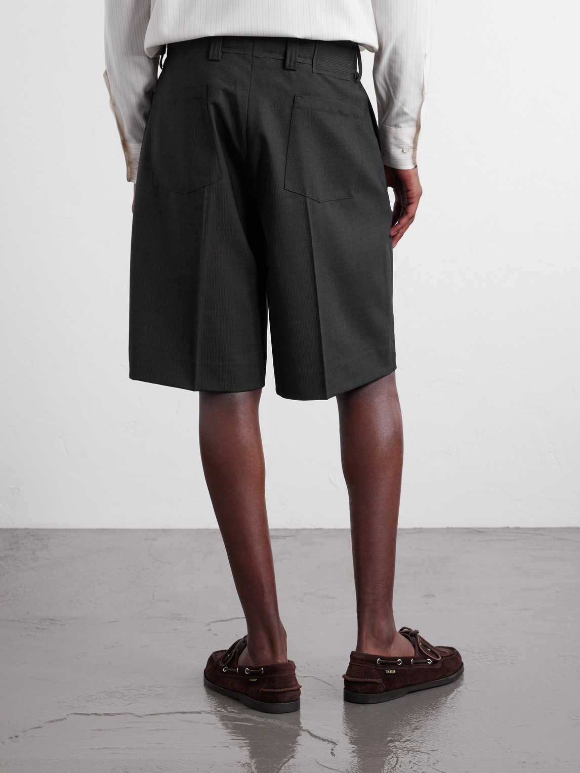  Mfpen - Straight-leg Wool Shorts - Men - Black - S 