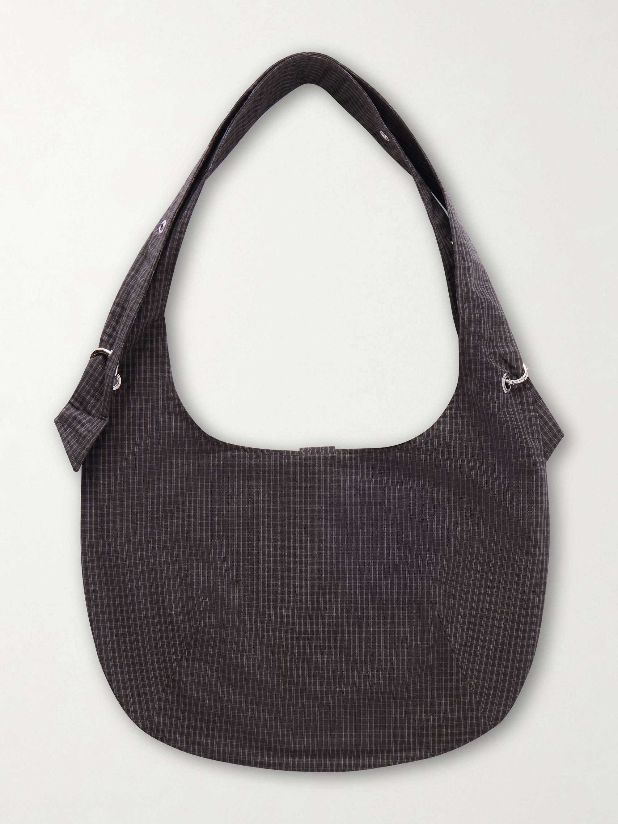 MFPEN Eyelet Checked Cotton and Linen-Blend Canvas Shoulder Bag