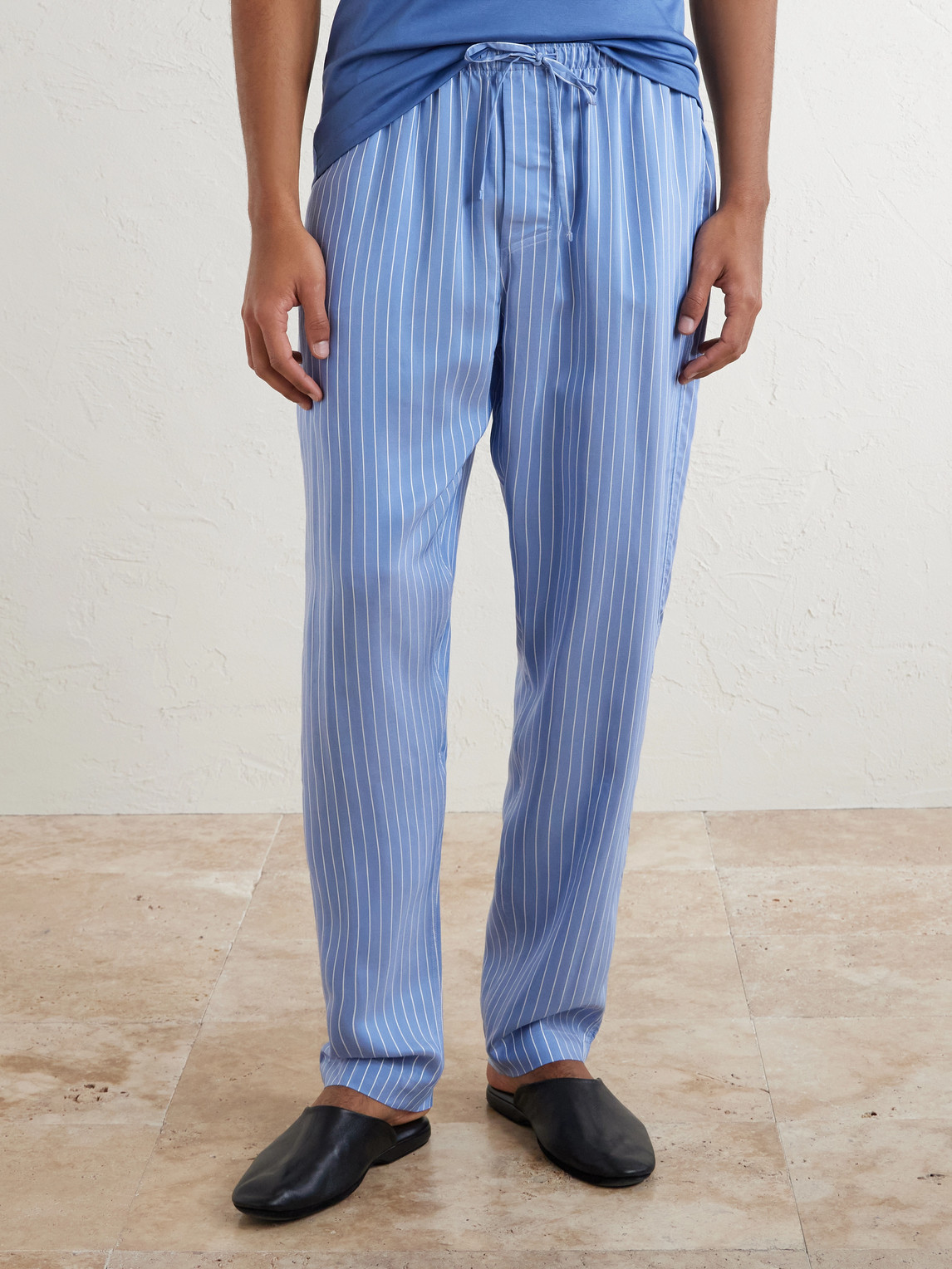  Zimmerli - Pinstriped Satin Pyjama Trousers - Men - Blue - S 