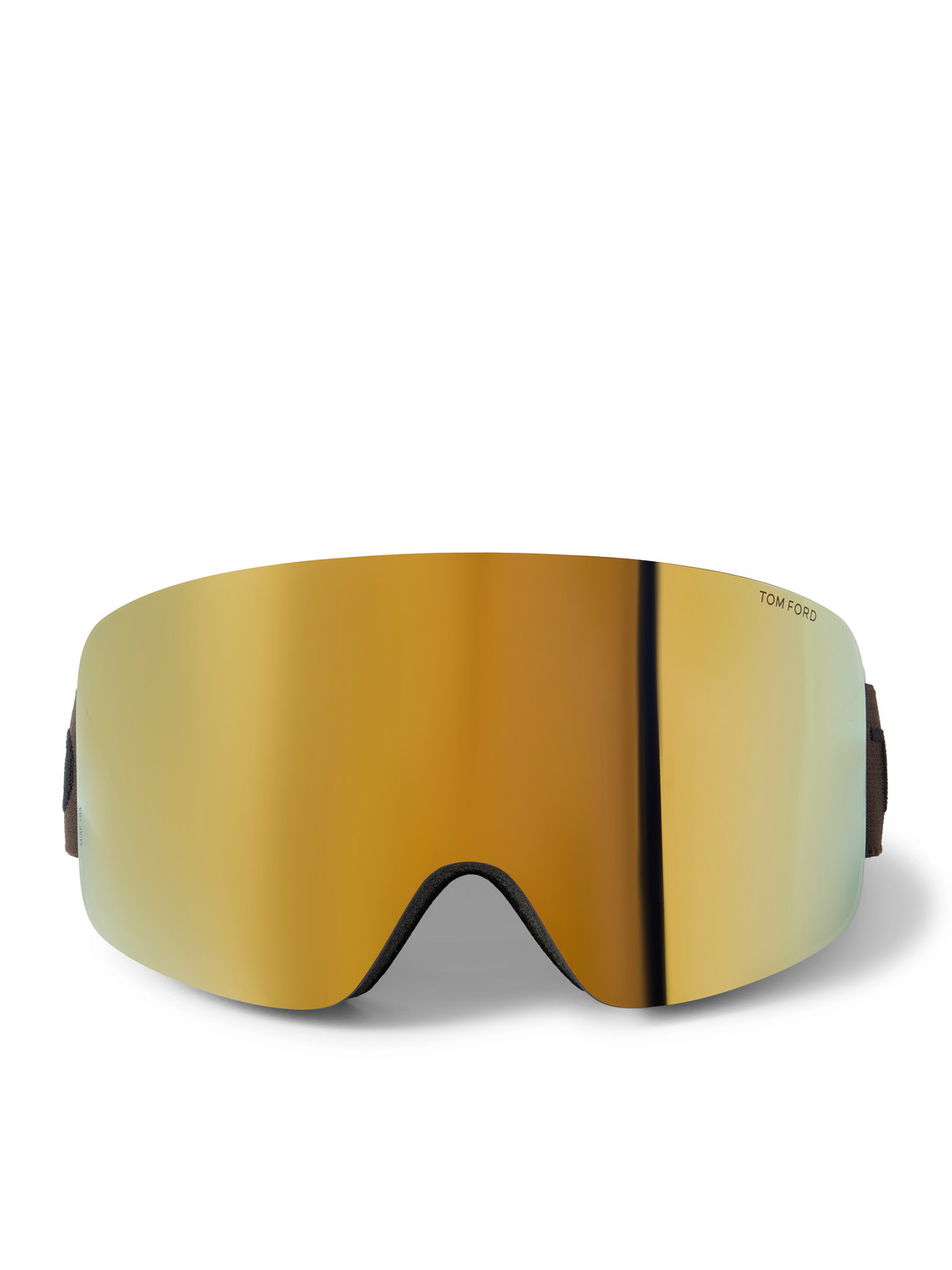 Tom Ford Logo-jacquard Webbing-trimmed Ski Goggles In Brown