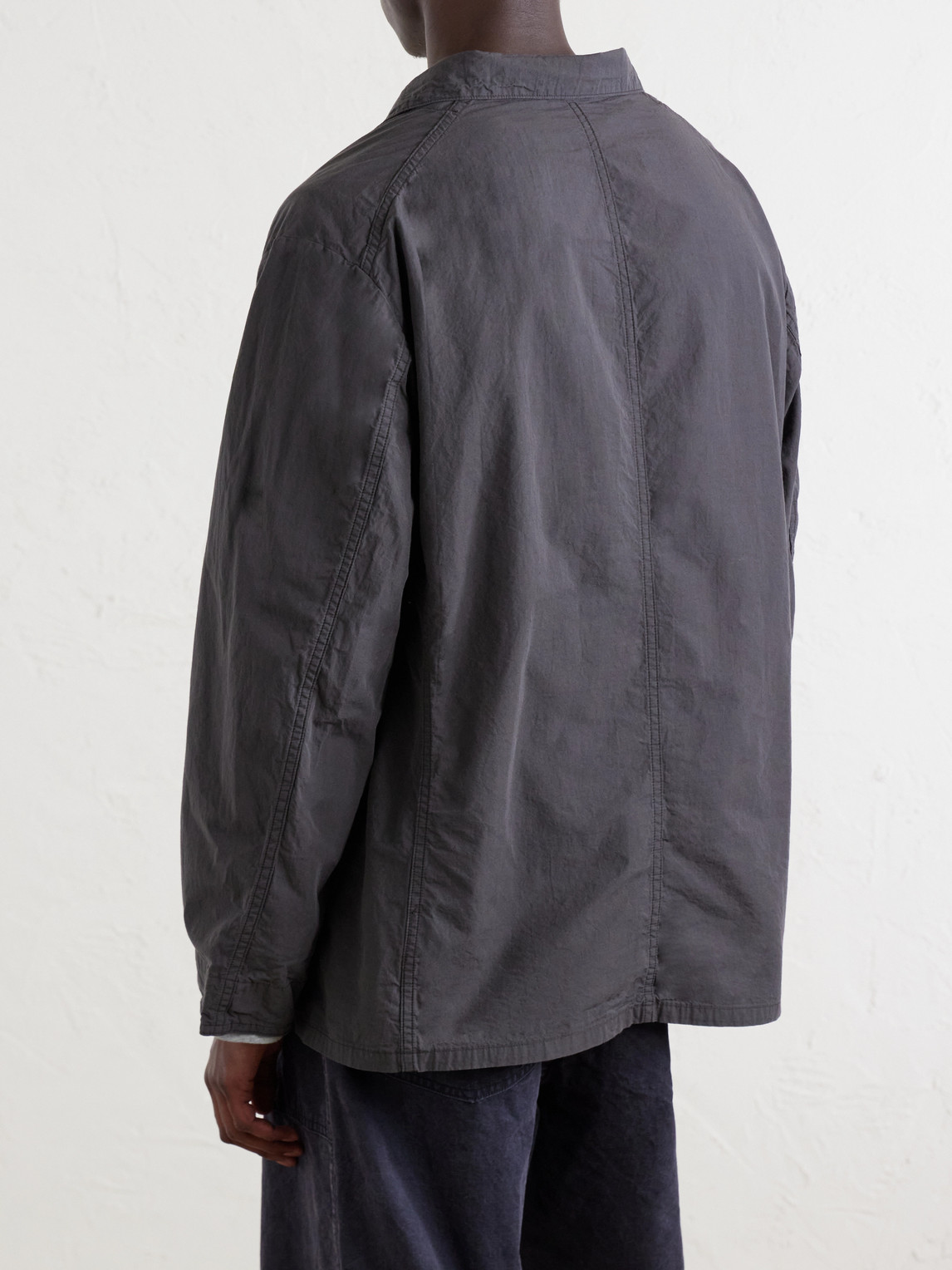 Orslow Cotton And Linen-blend Shell Jacket In Gray
